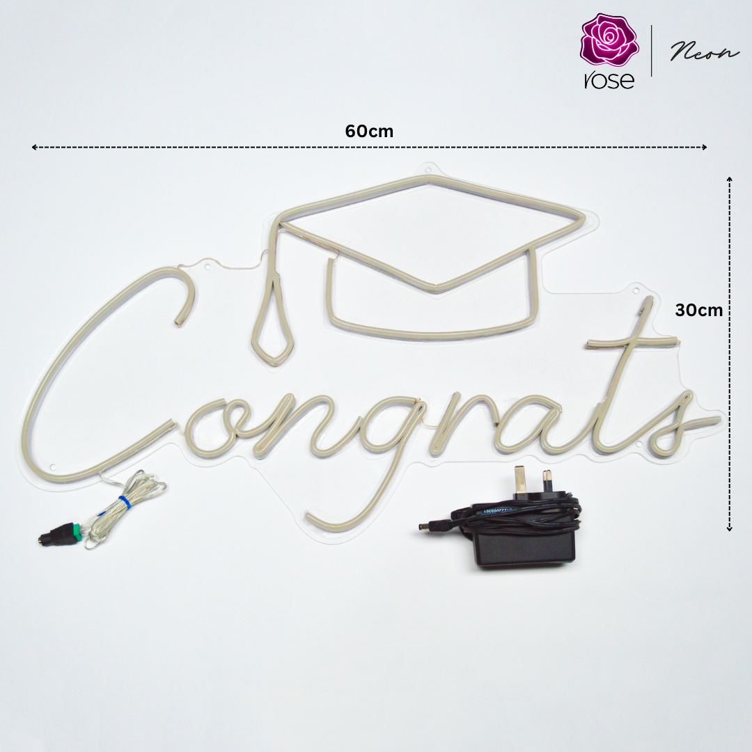 Congrats With Cap Neon Sign