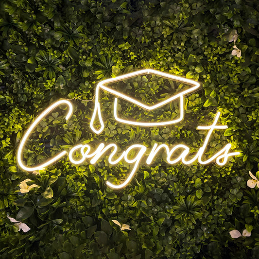 Congrats With Cap Neon Sign