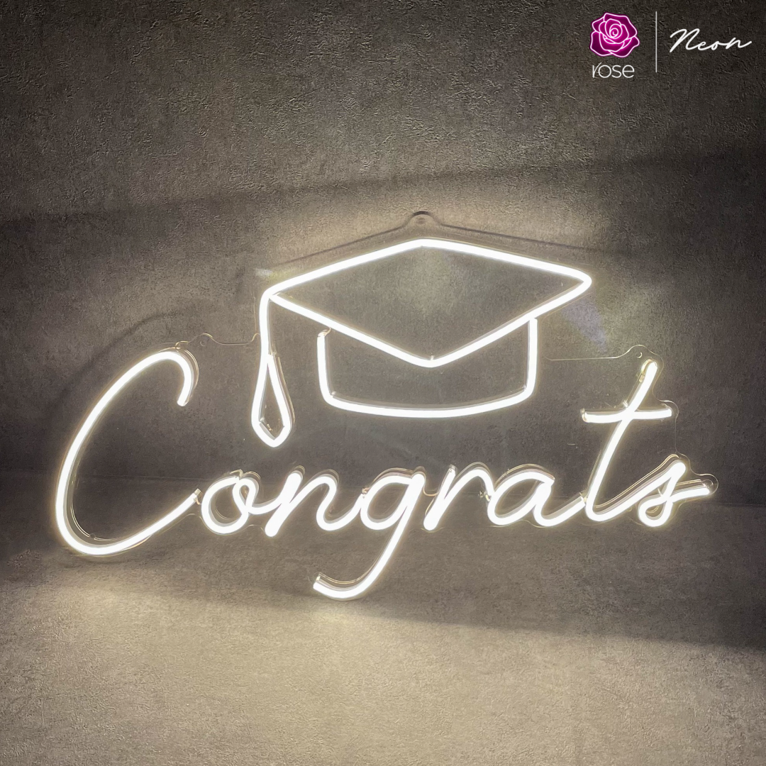 Congrats With Cap Neon Sign