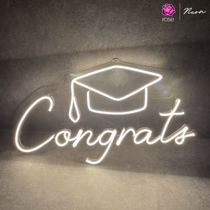 Congrats With Cap Neon Sign