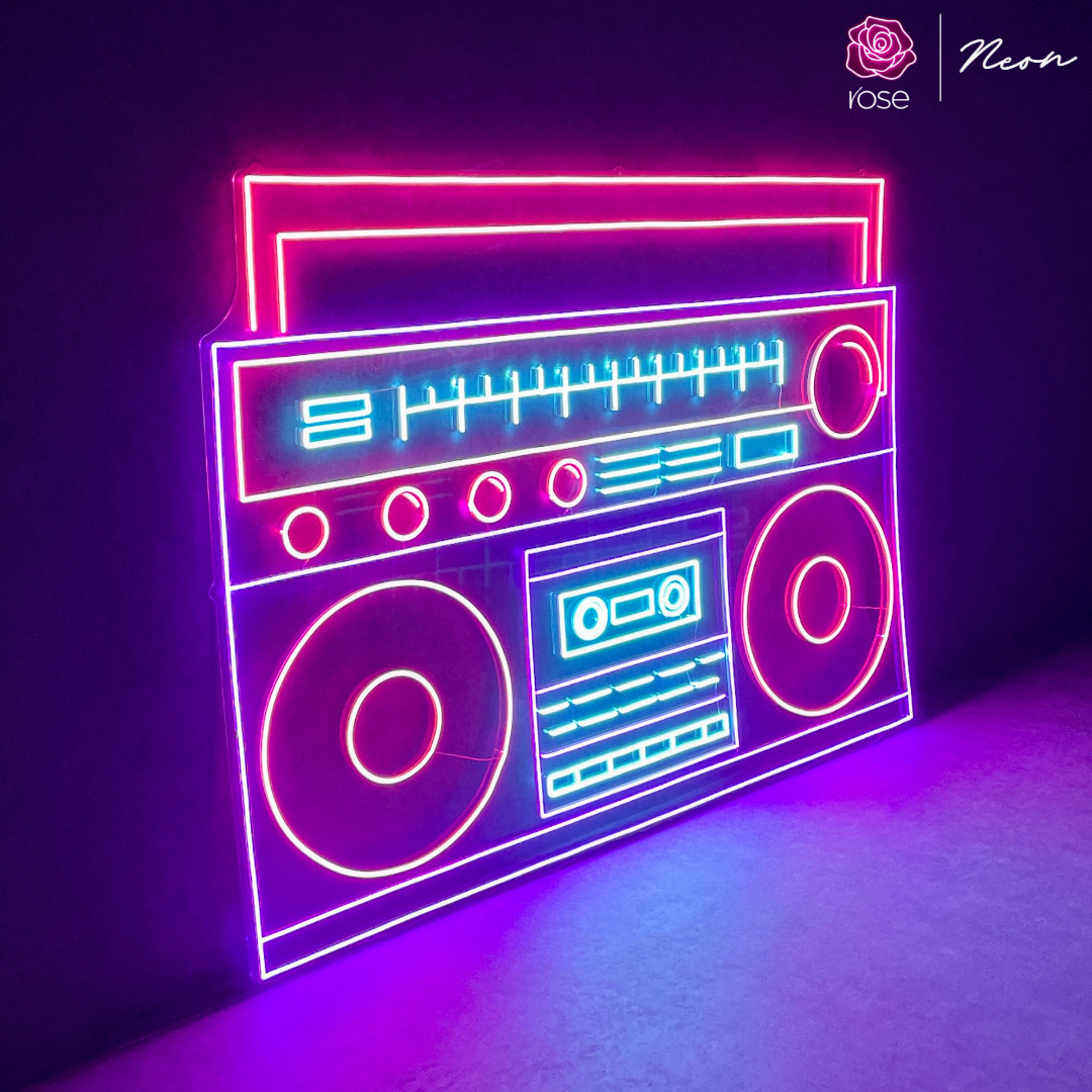 Boom Box Neon Sign