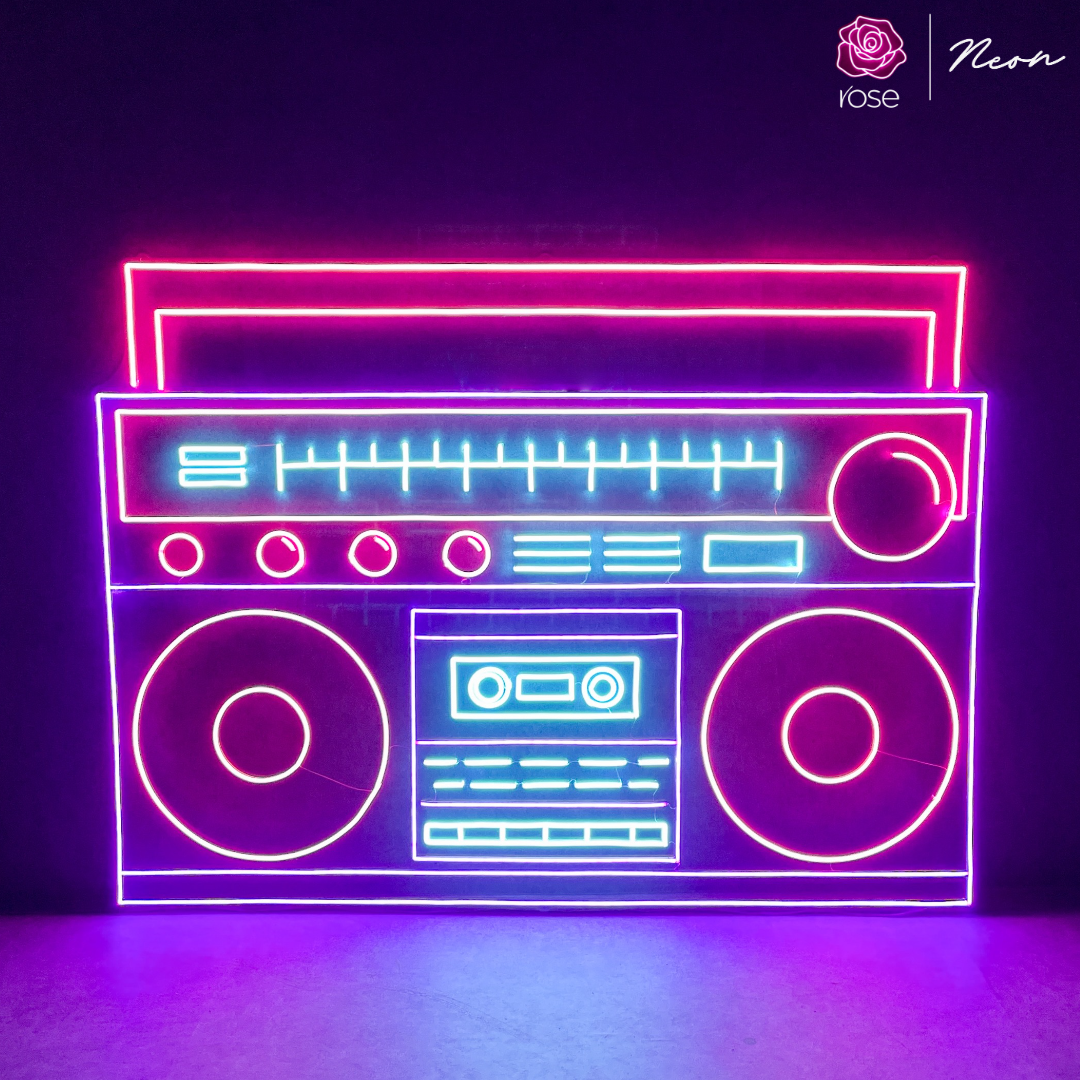 Boom Box Neon Sign